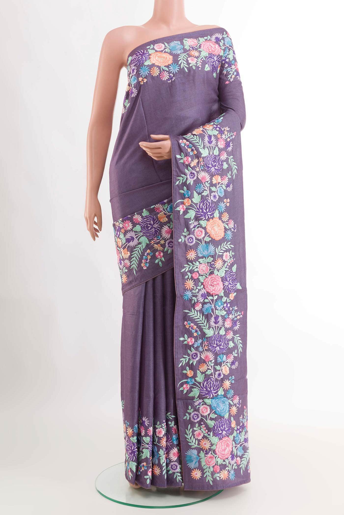 Purple Tussar Saree