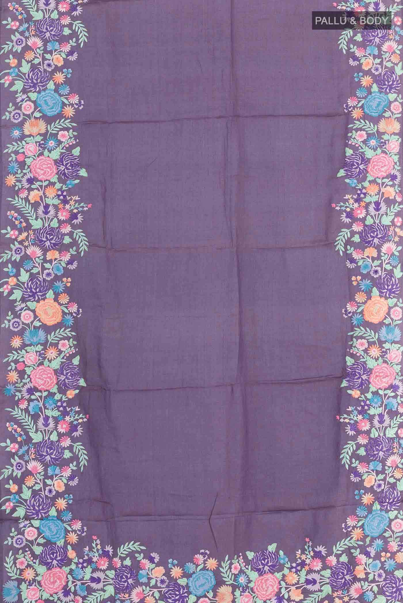 Purple Tussar Saree