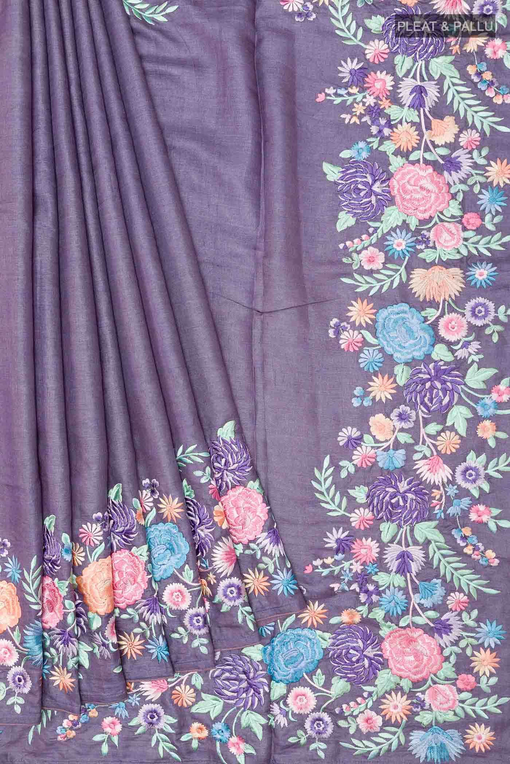 Purple Tussar Saree