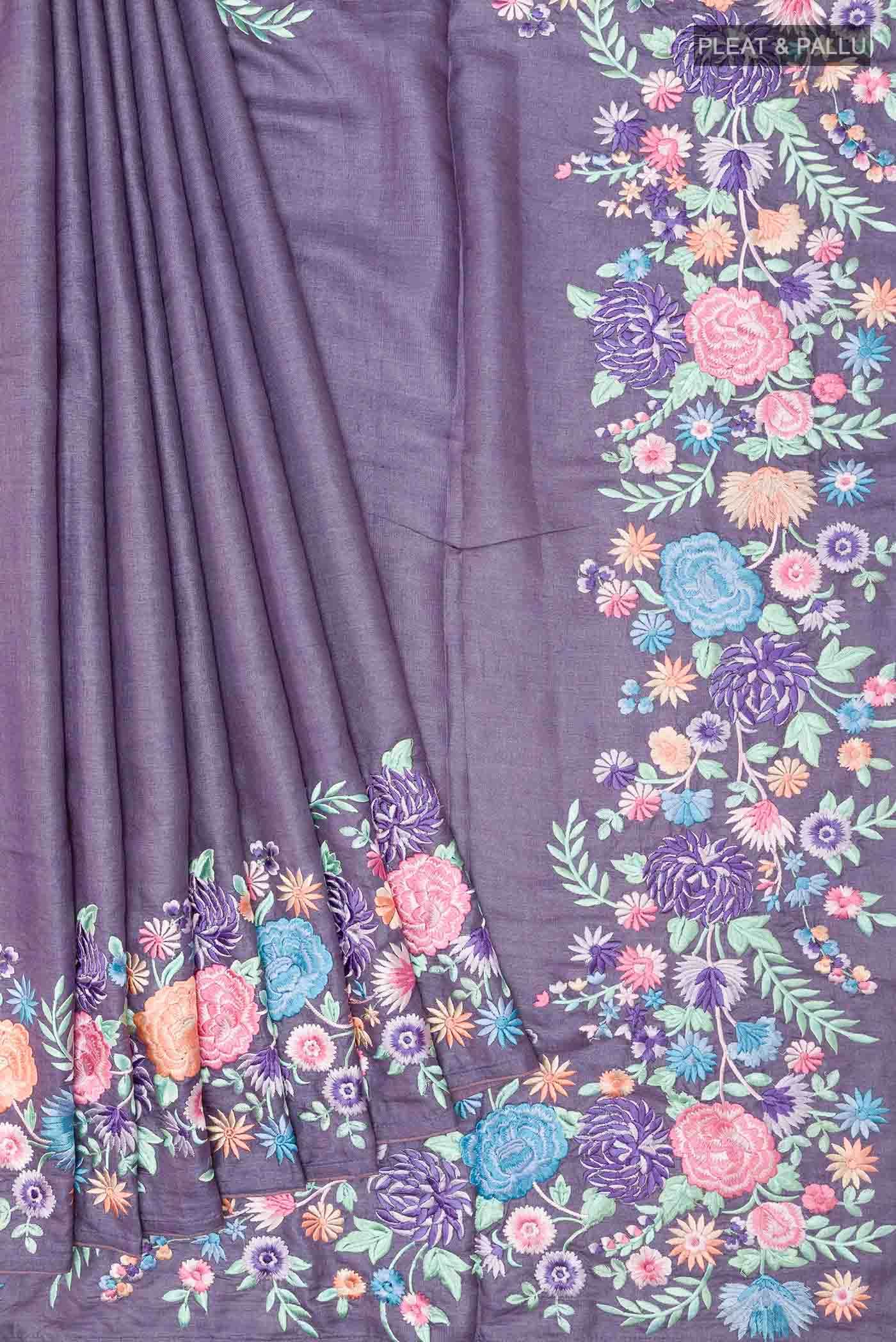Purple Tussar Saree