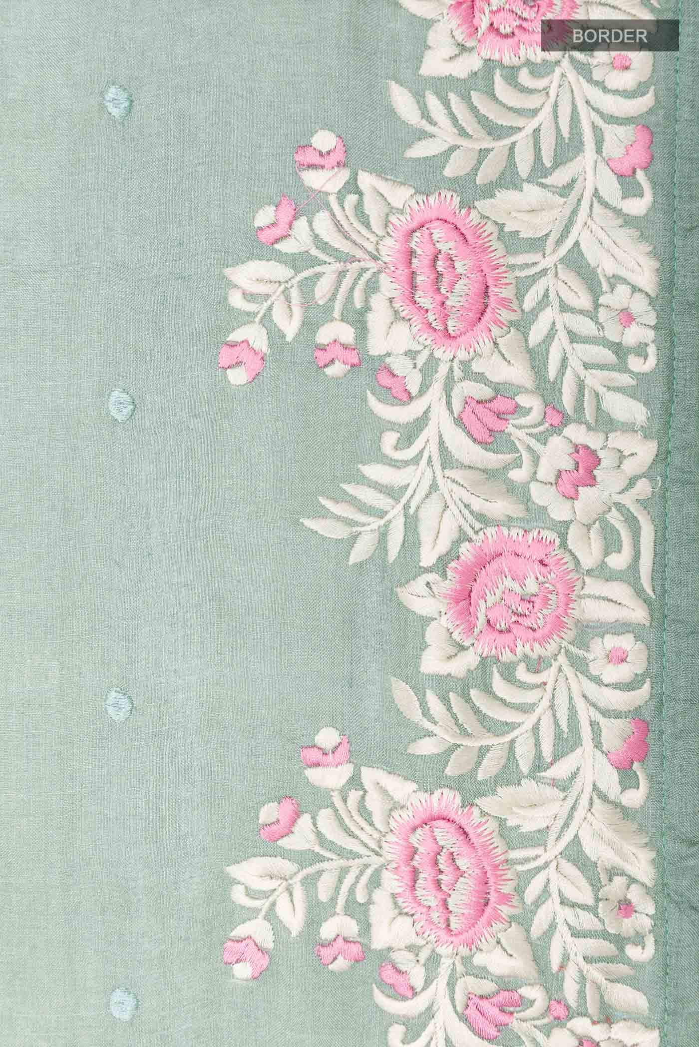Mint Green Tussar Saree