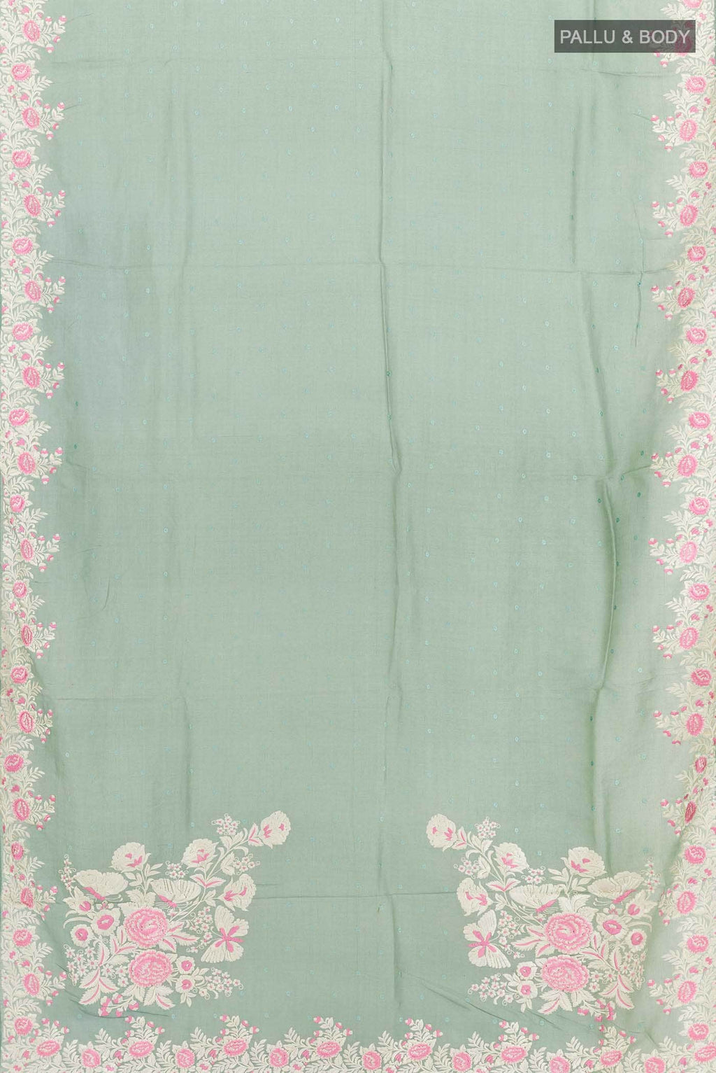 Mint Green Tussar Saree