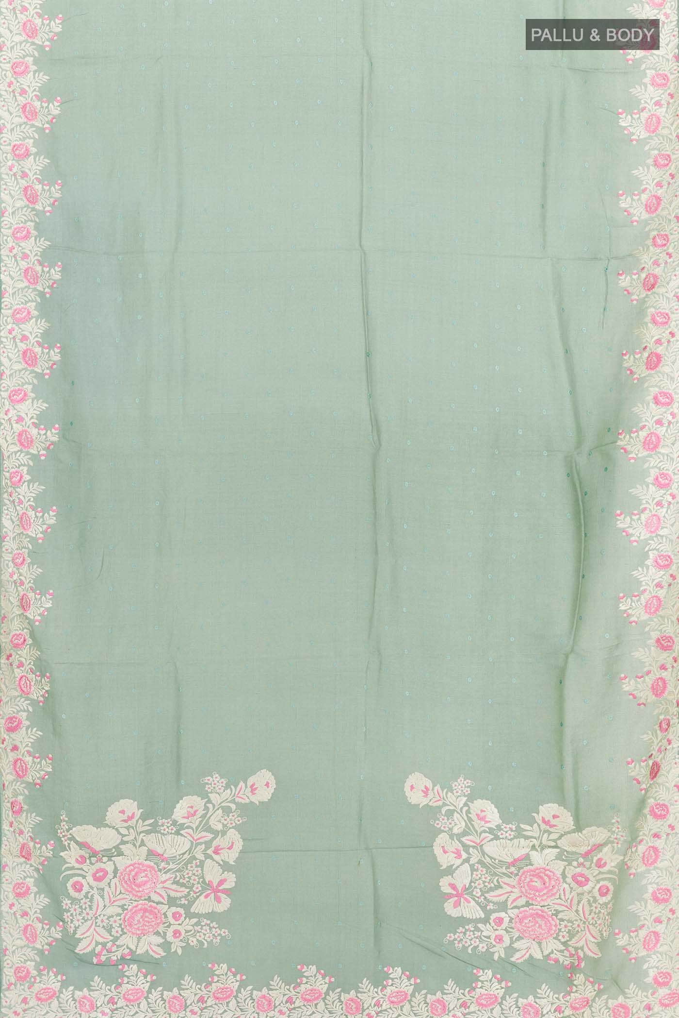 Mint Green Tussar Saree