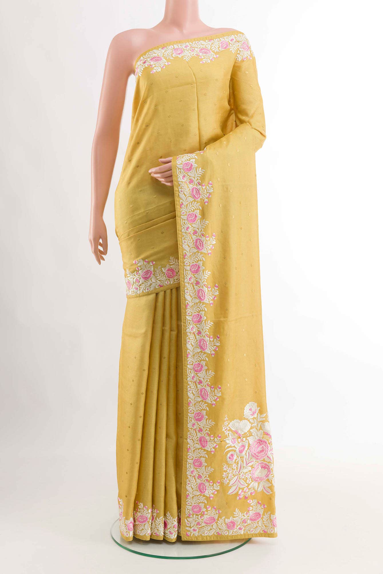 Mustard Tussar Saree