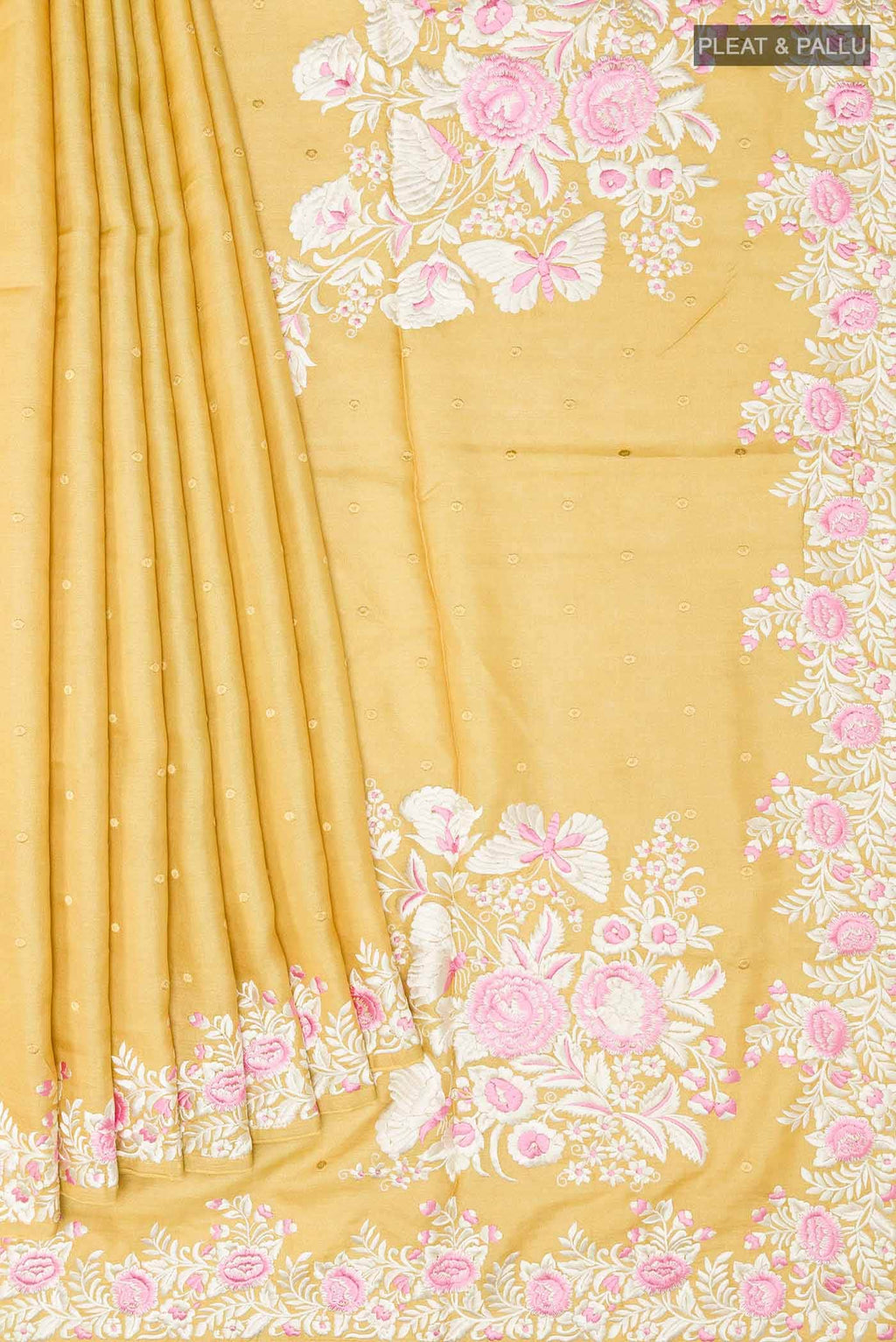 Mustard Tussar Saree