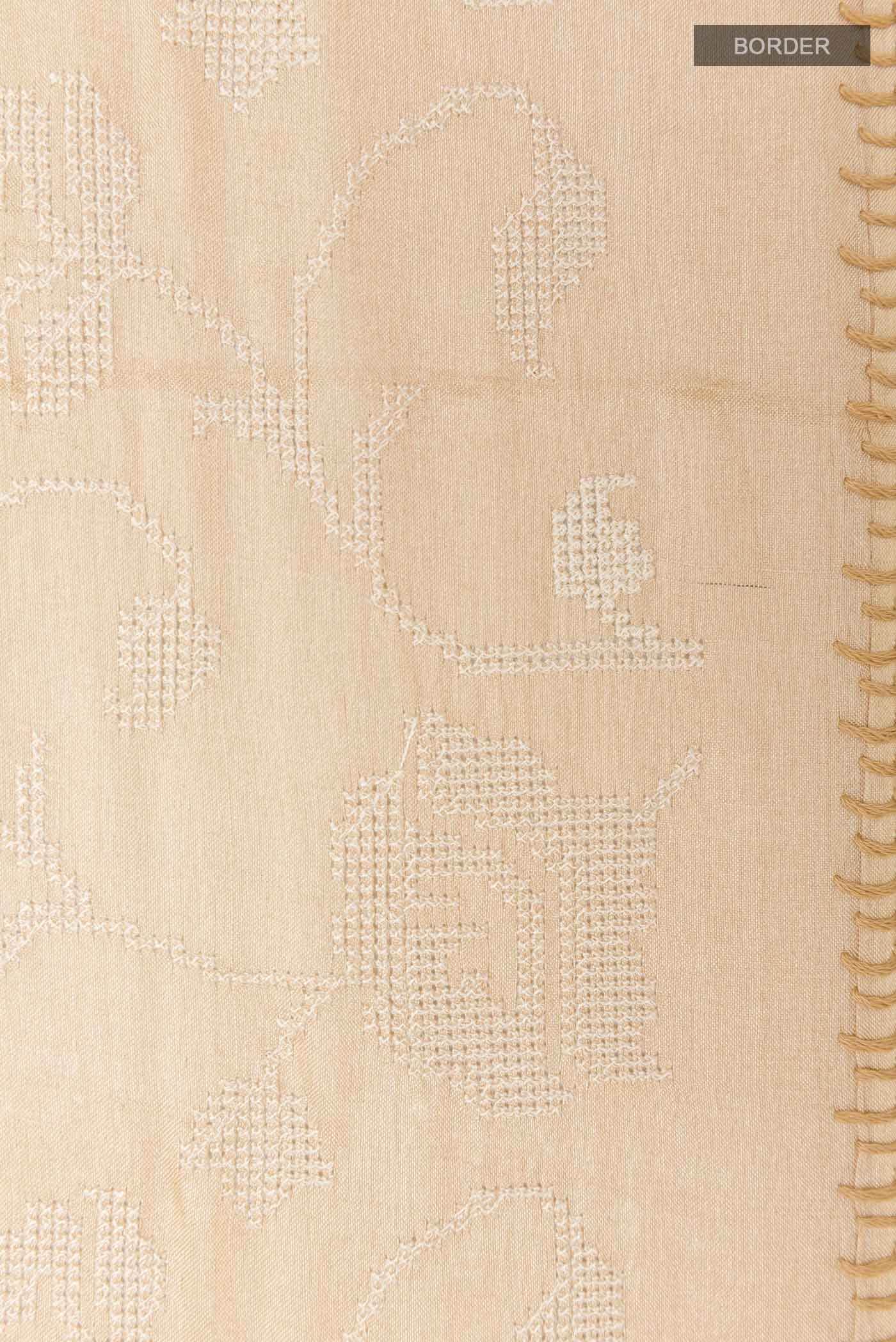 Cream Tussar Saree
