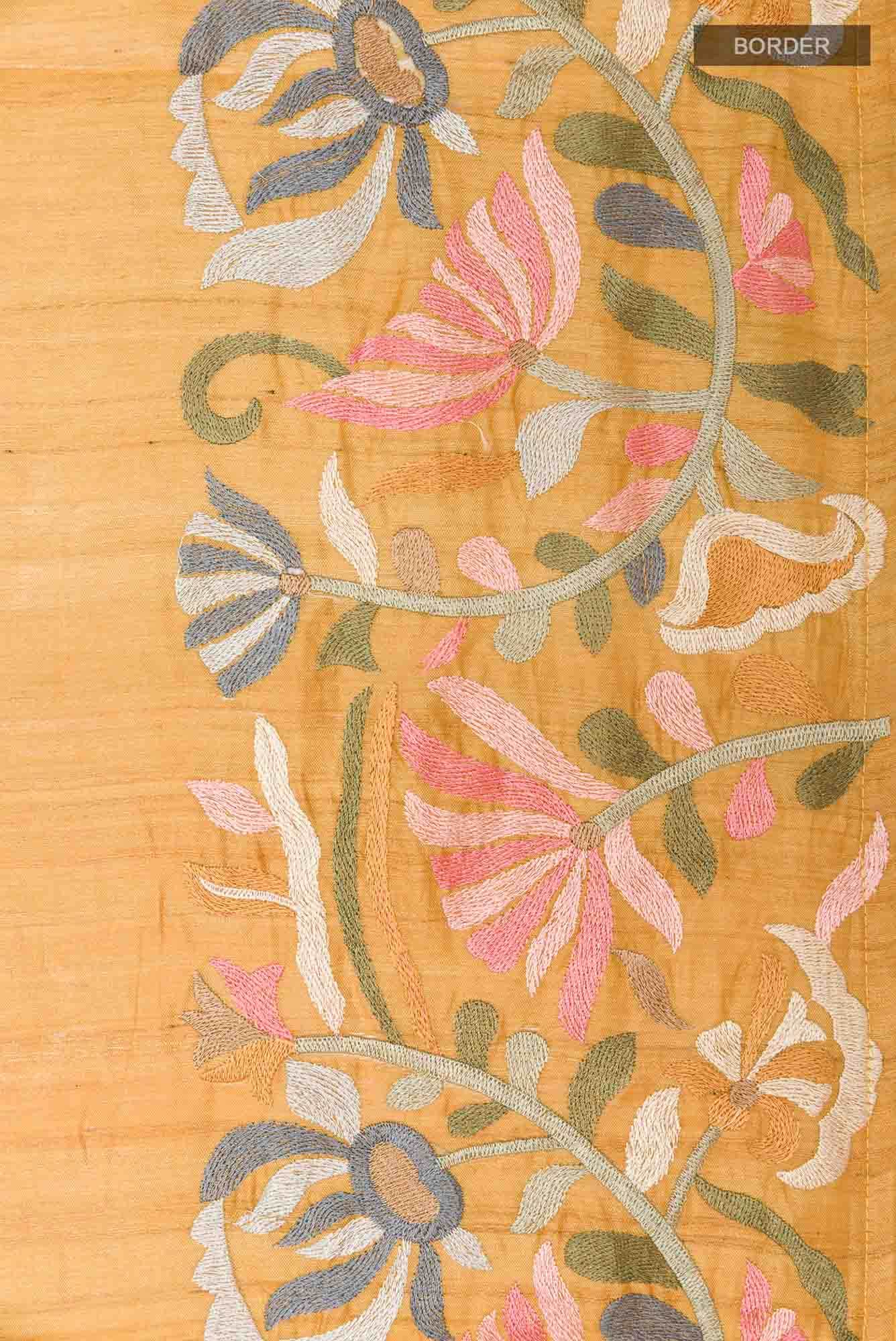 Yellow Tussar Saree