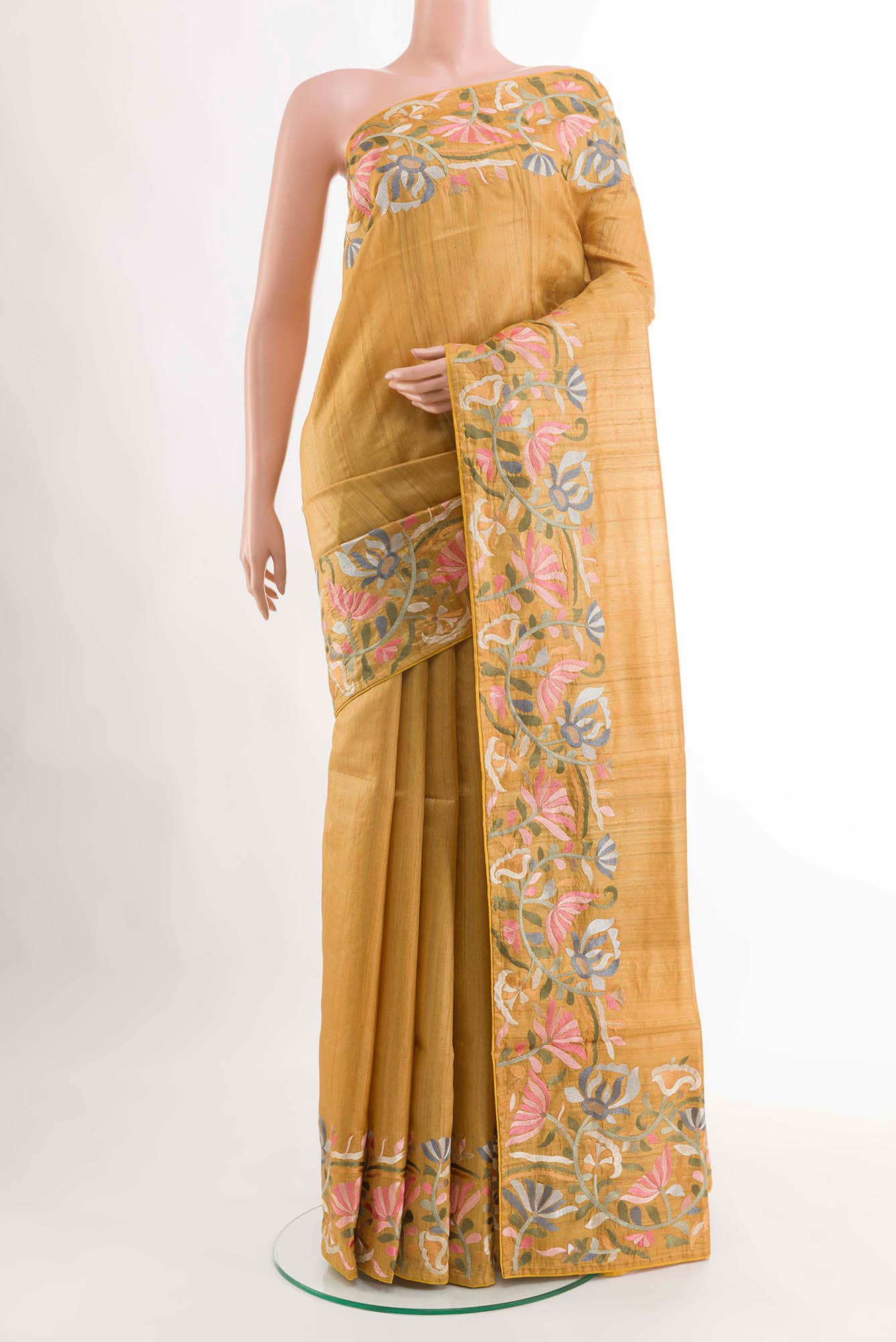 Yellow Tussar Saree