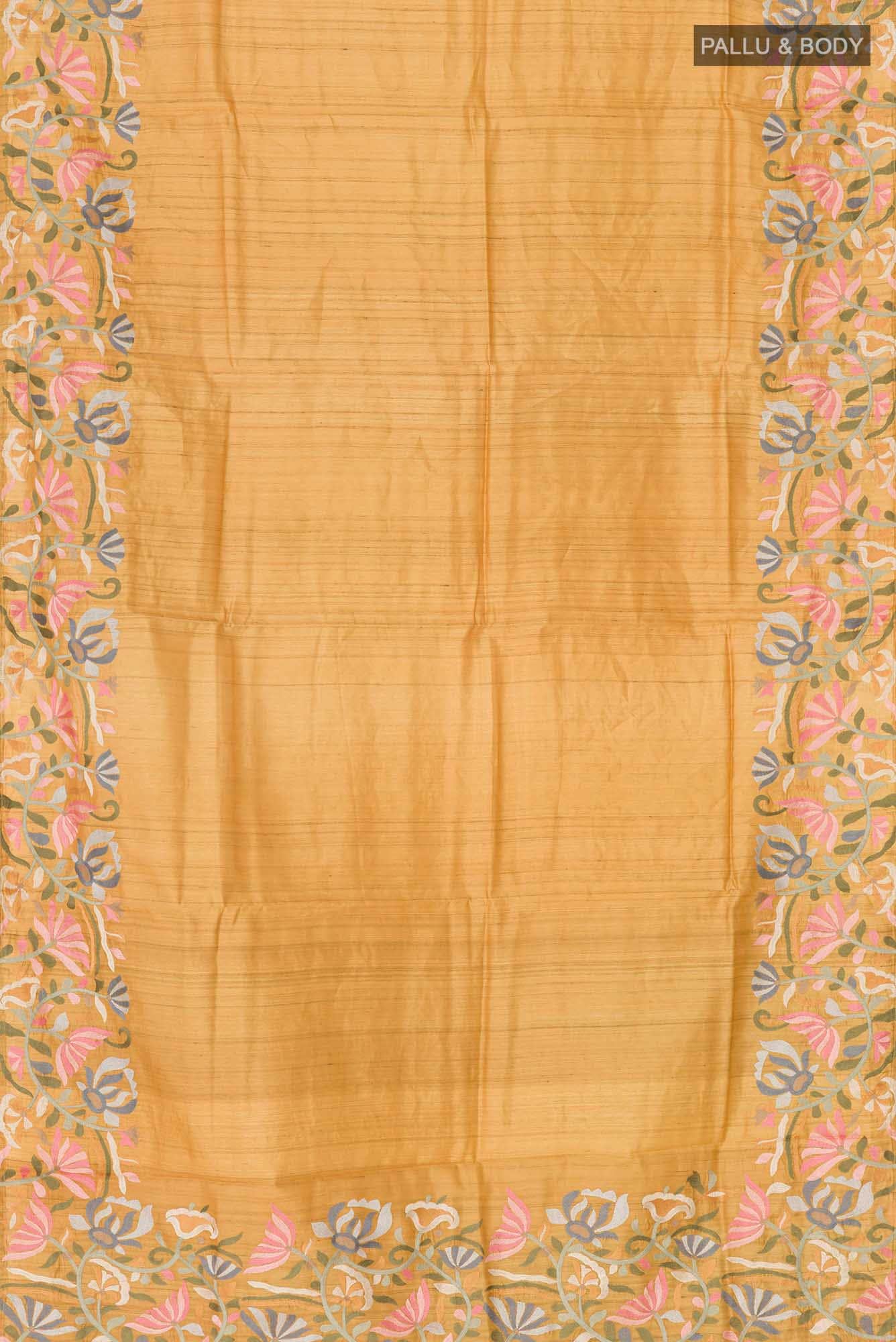 Yellow Tussar Saree