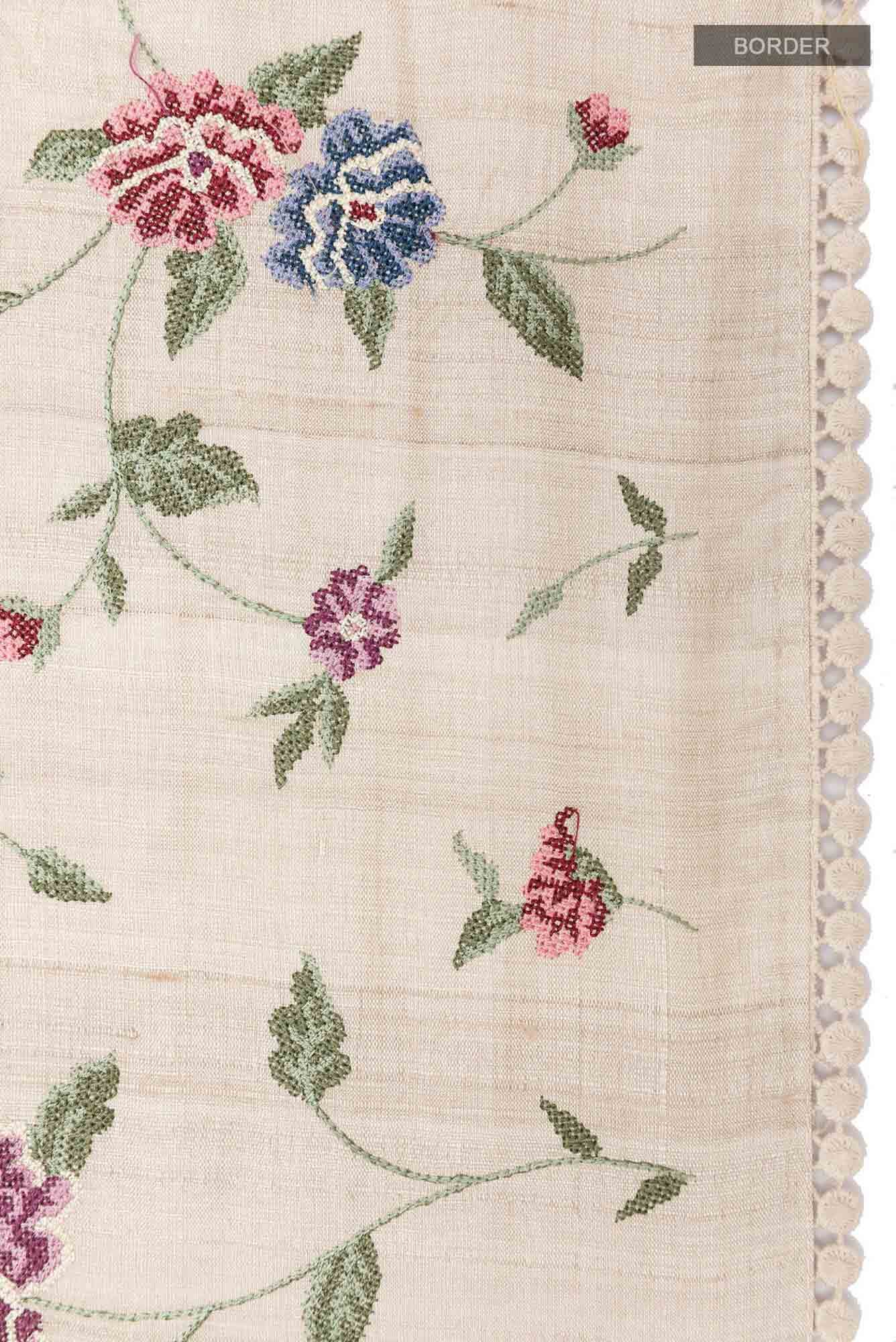 Beige Tussar Saree