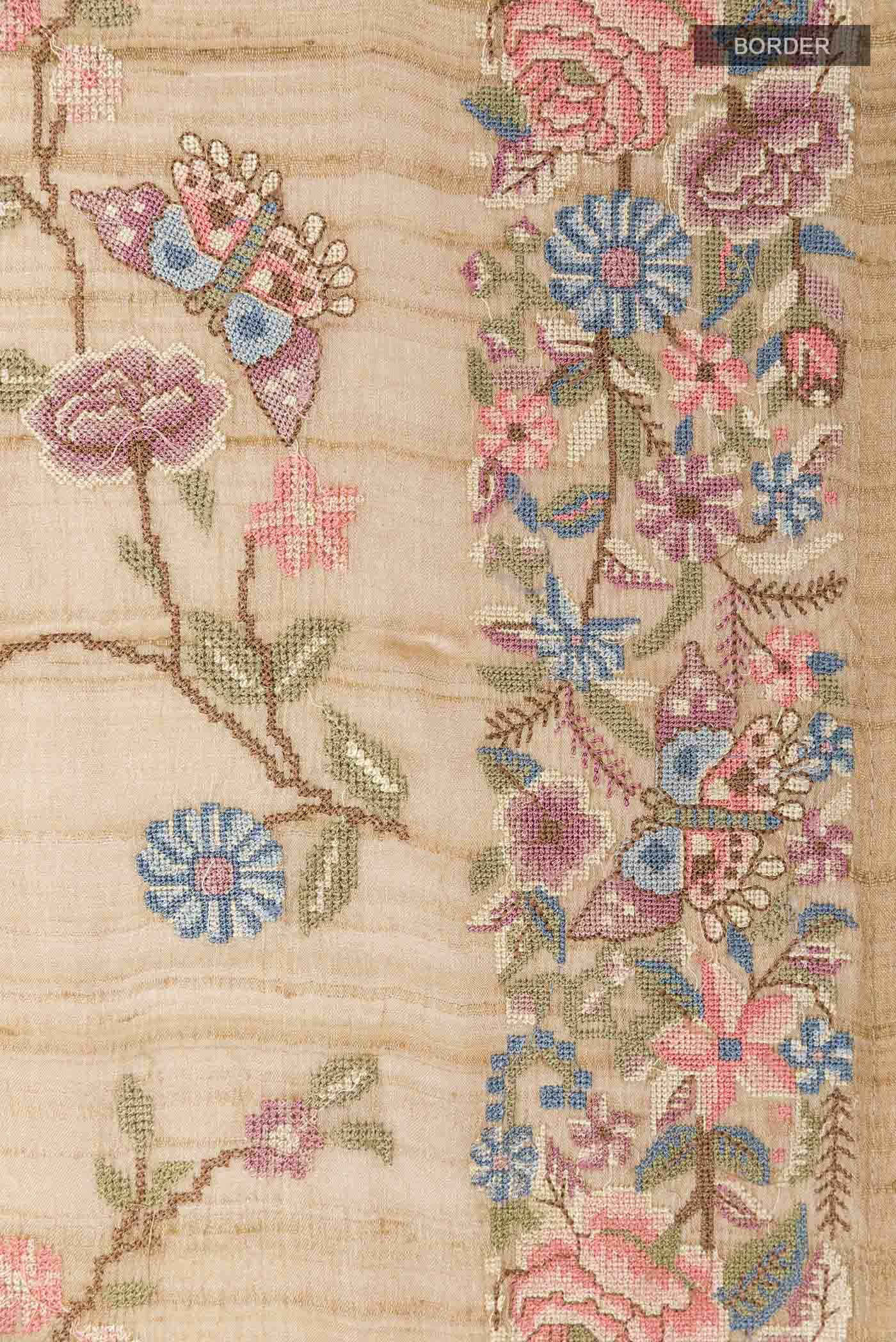 Beige Tussar Saree