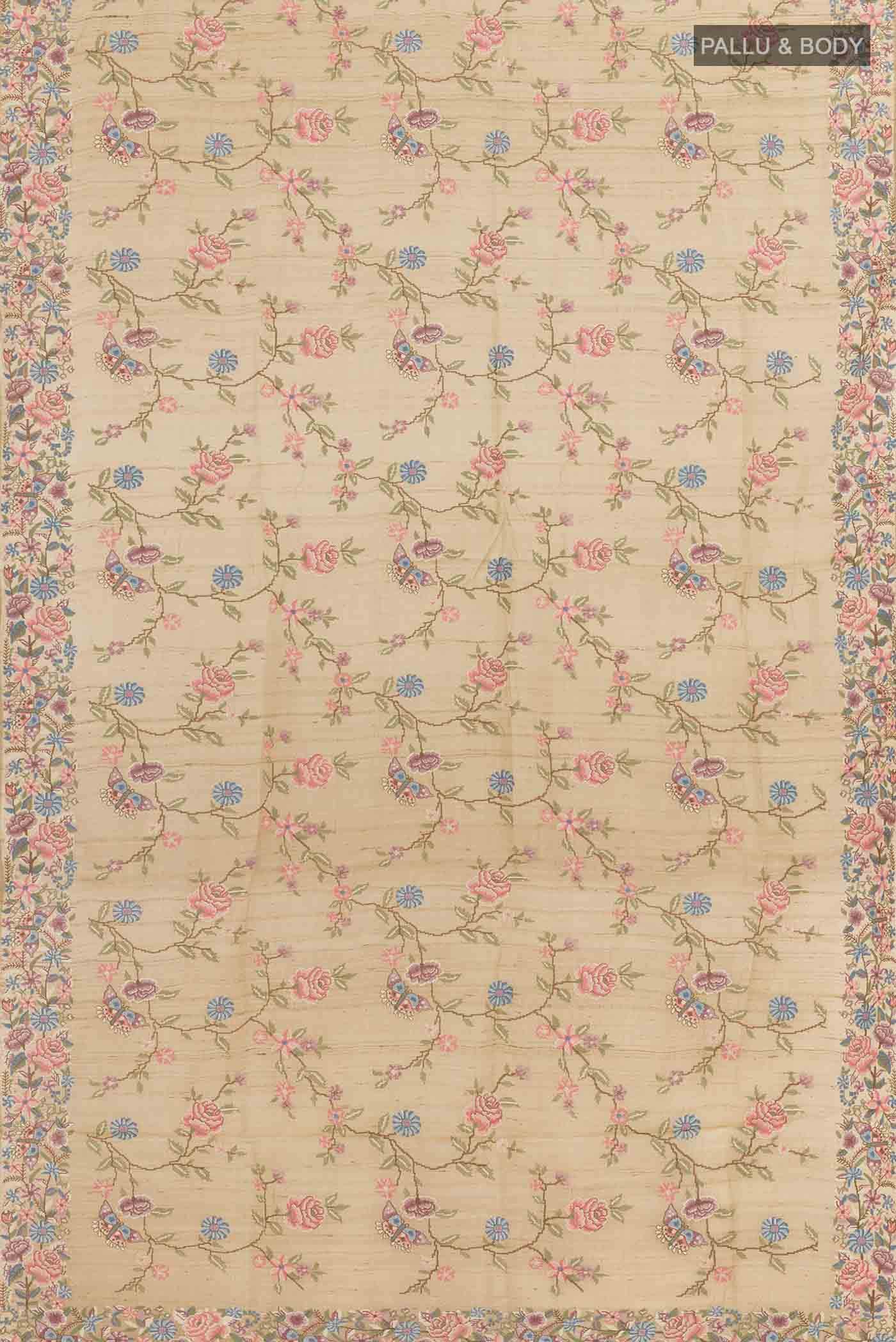Beige Tussar Saree