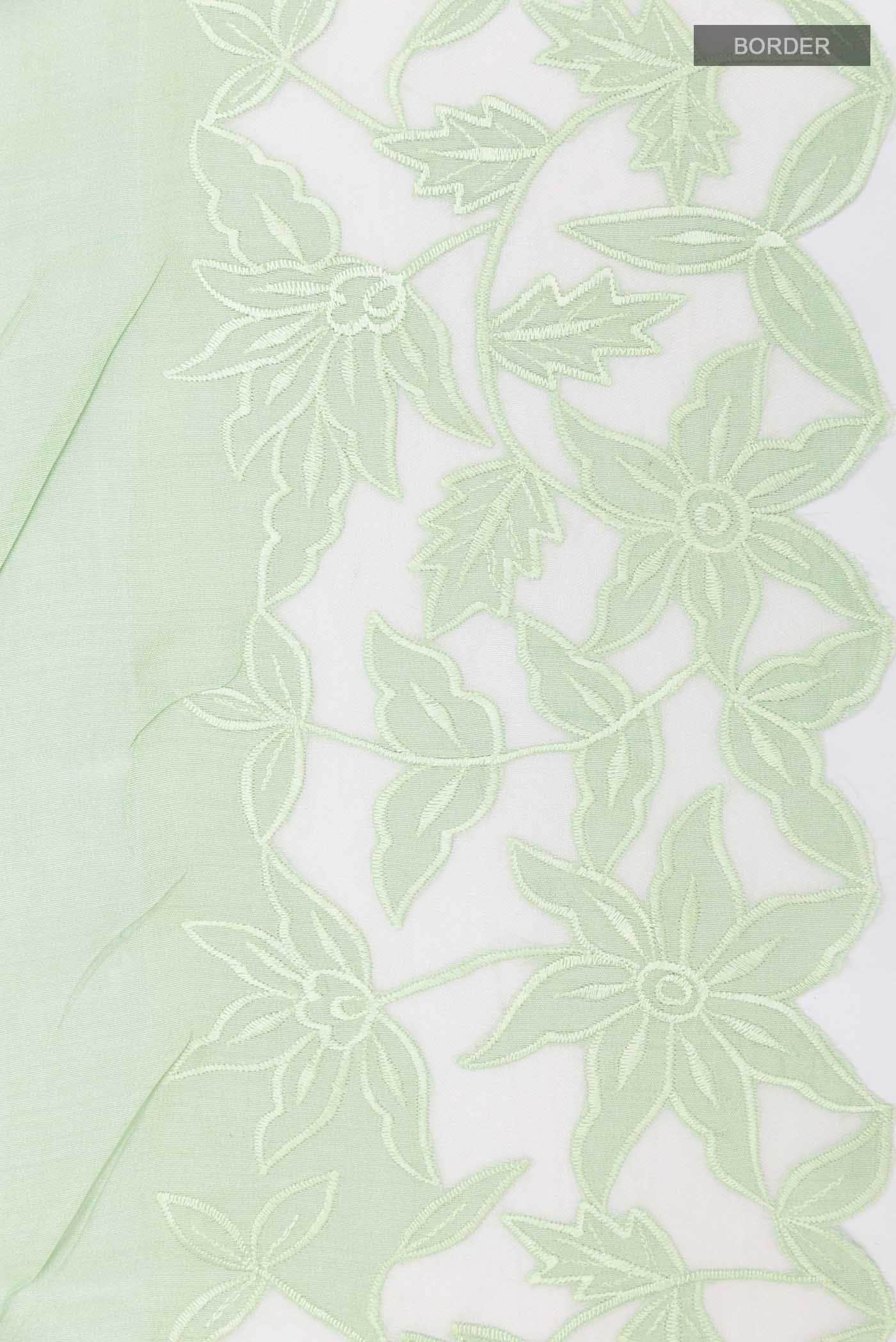 Mint Green Tussar Saree