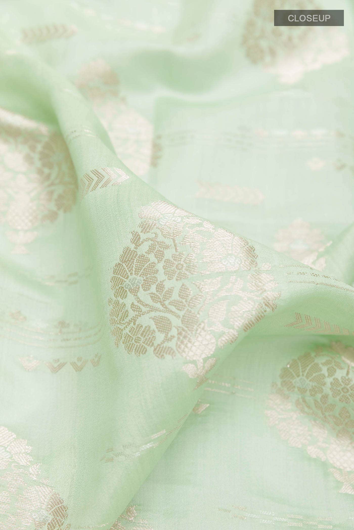 Mint Green Tussar Saree