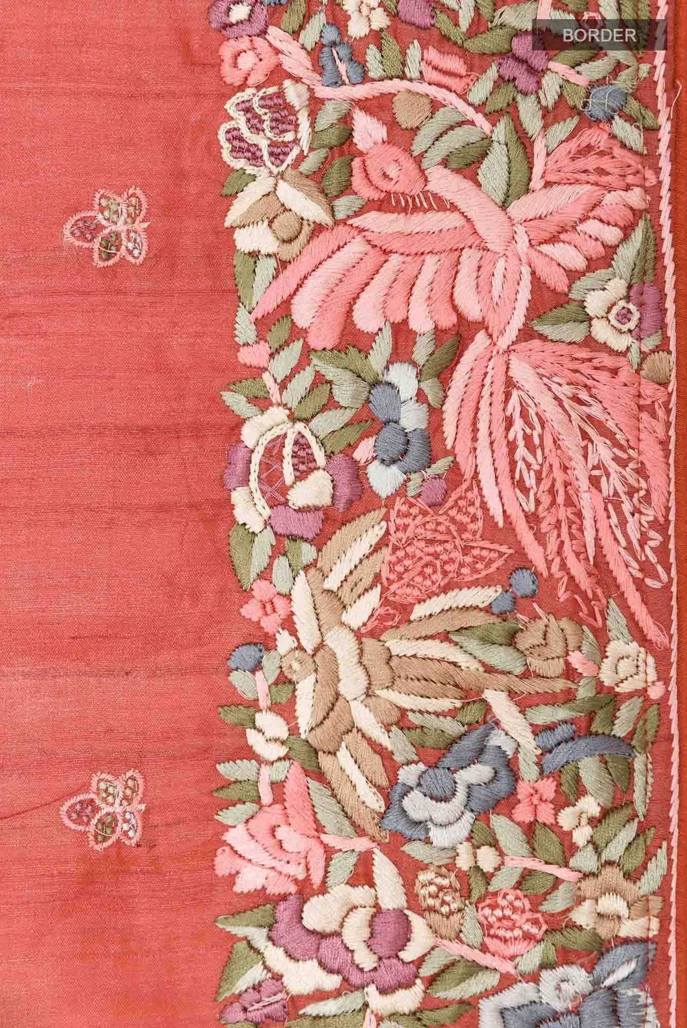 Red Tussar Saree