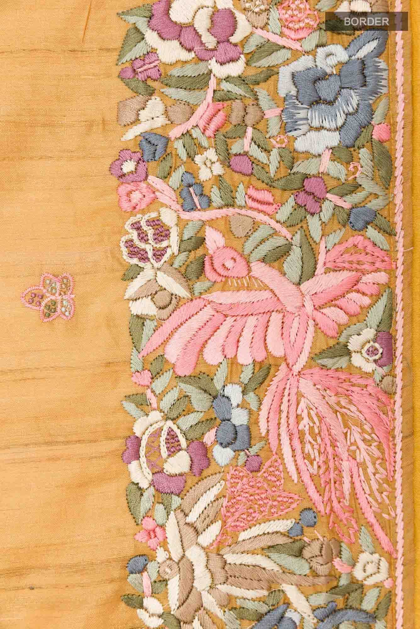 Mustard Tussar Saree