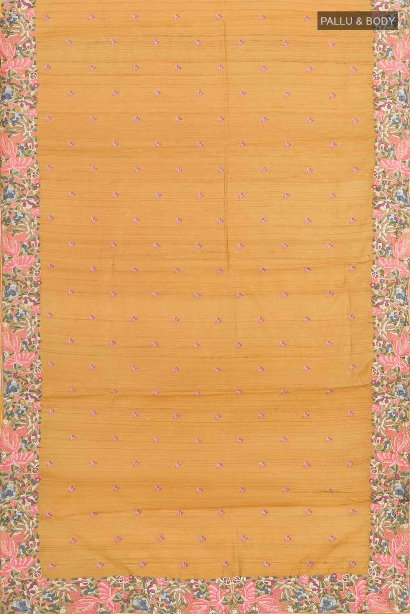 Mustard Tussar Saree