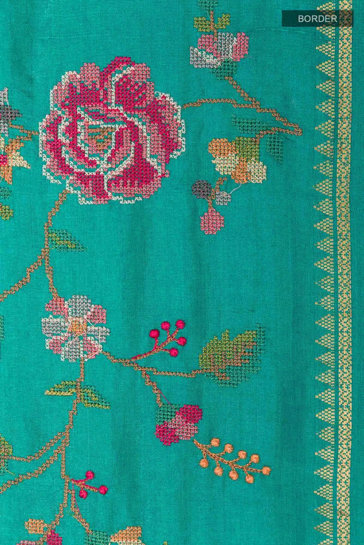 Sea Green Tussar Saree