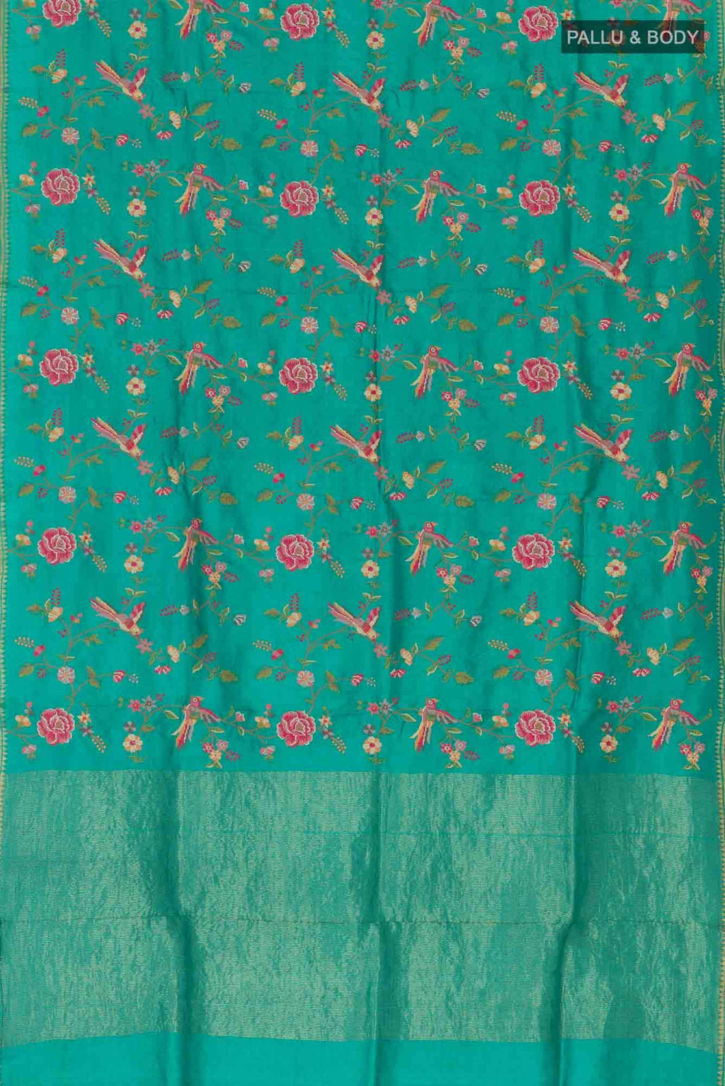 Sea Green Tussar Saree
