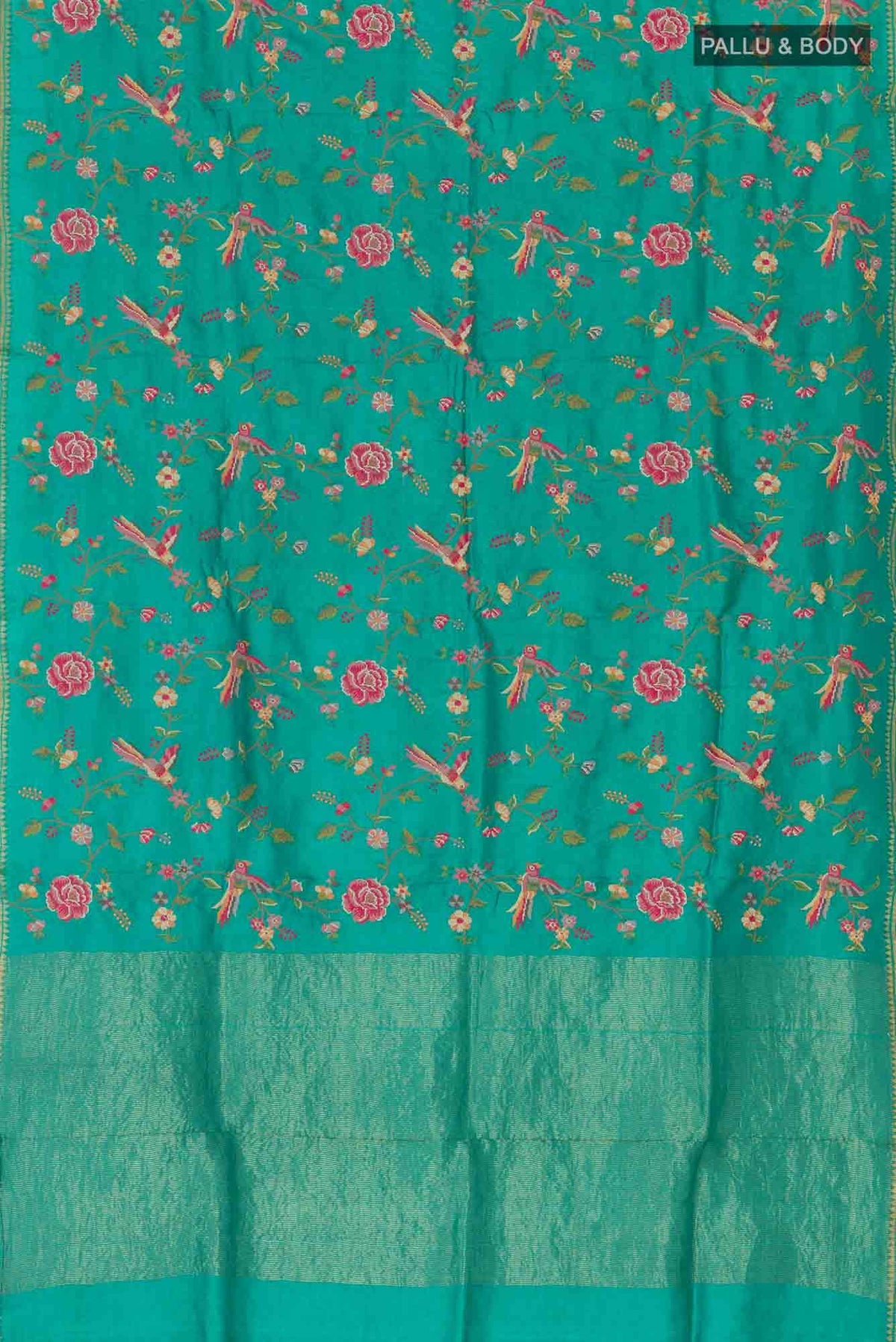 Sea Green Tussar Saree