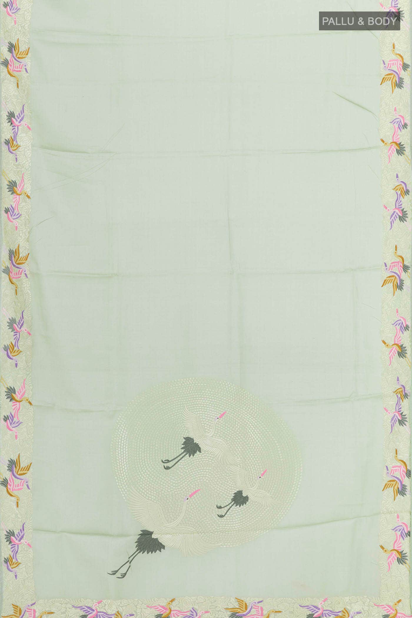 Mint Green Tussar Saree