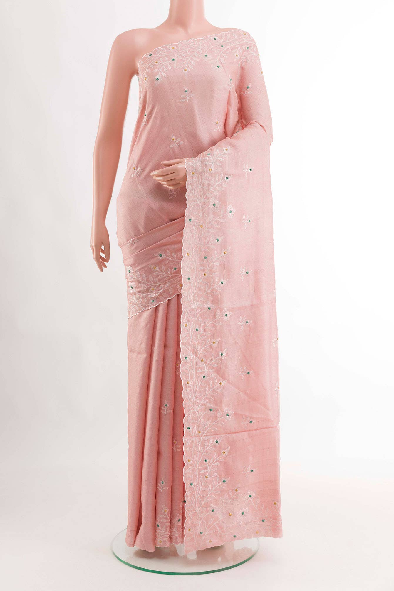 Rose pink Tussar Saree