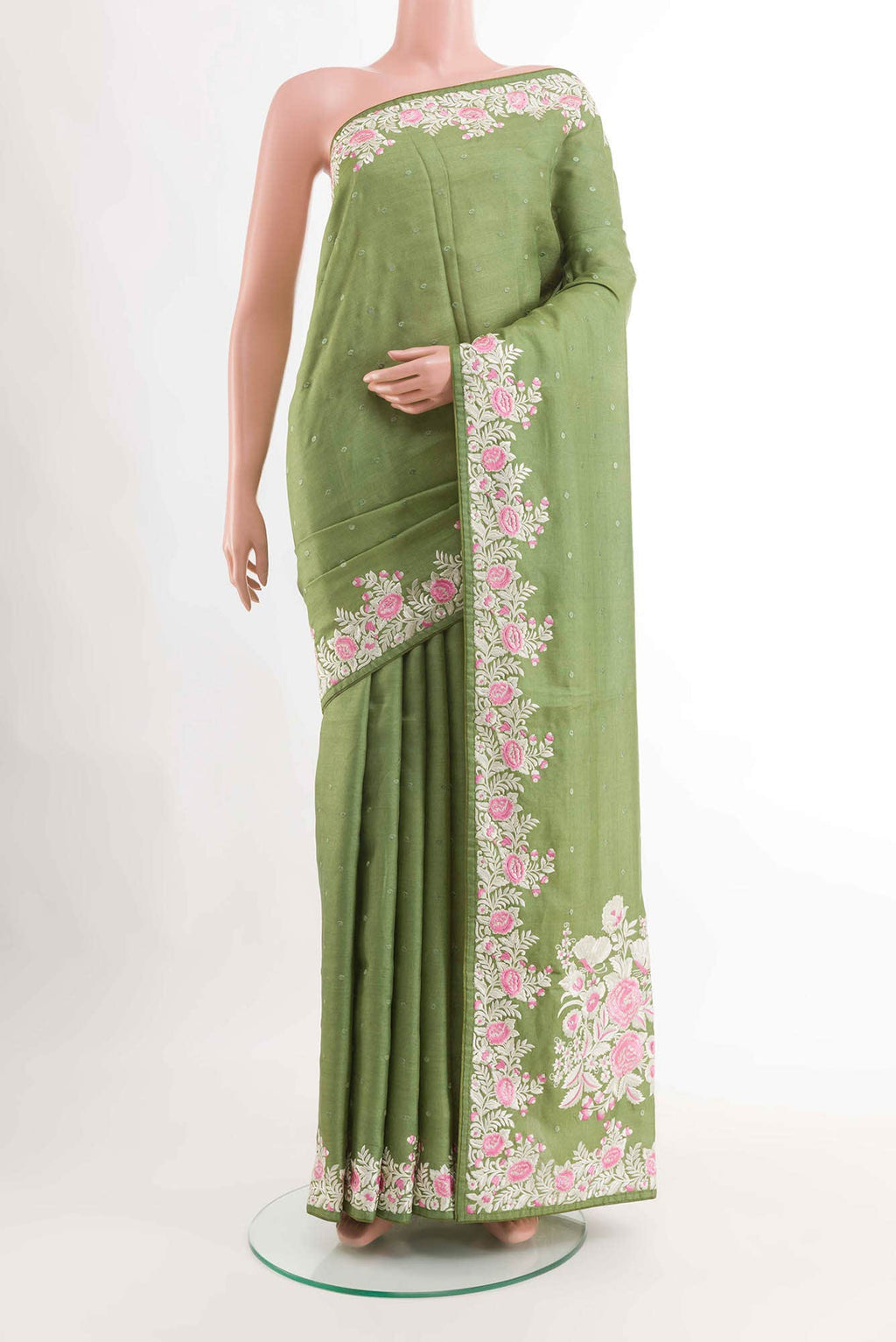 Green Tussar Saree