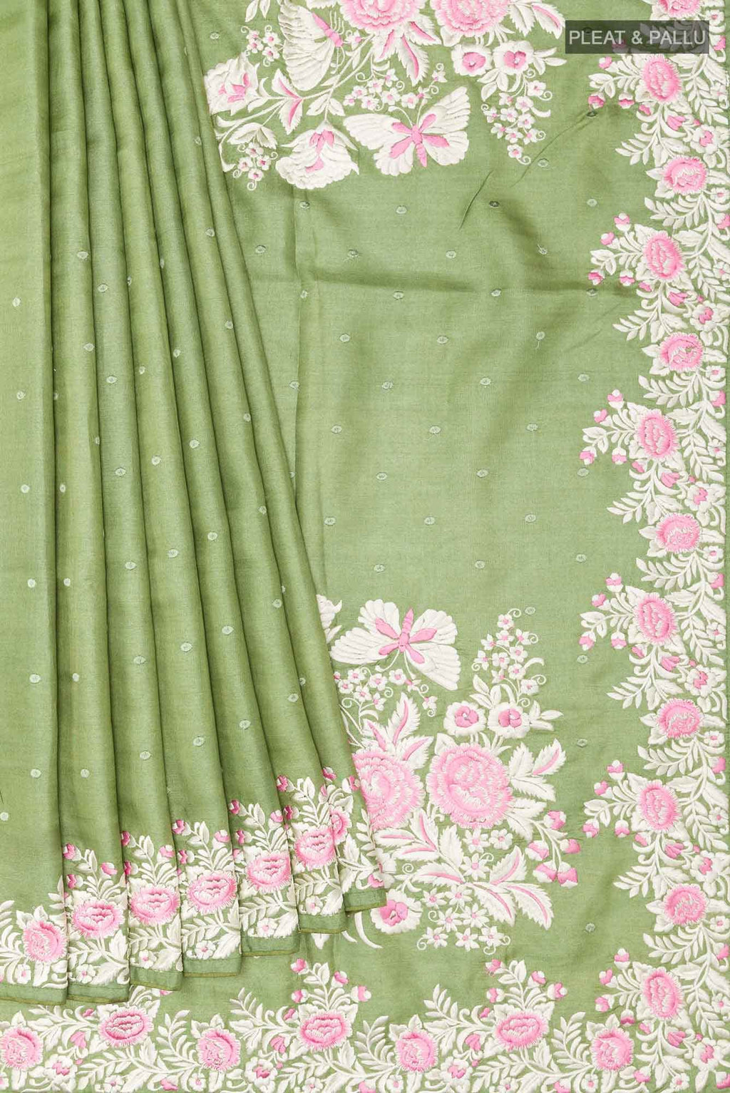 Green Tussar Saree