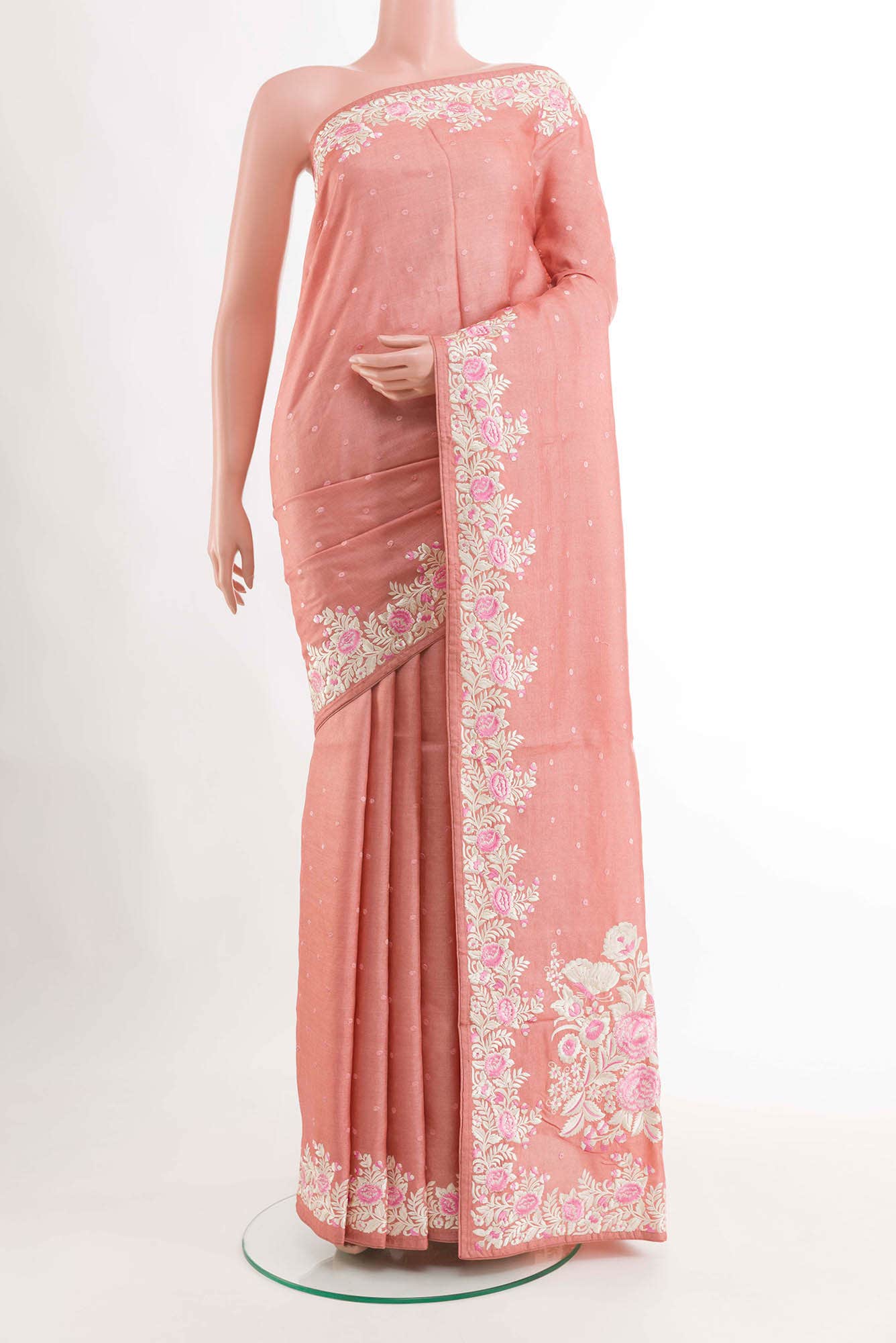 Pink Tussar Saree
