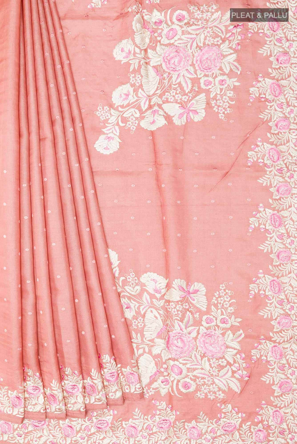 Pink Tussar Saree