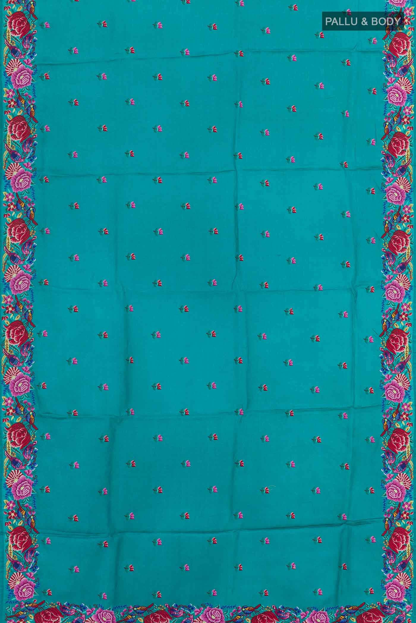 Peacock Blue Tussar Saree