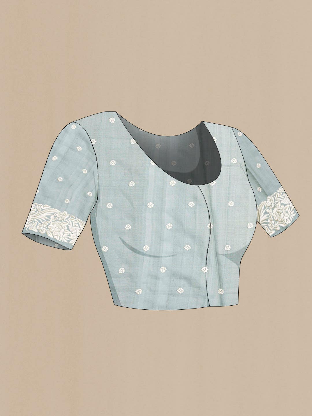 Blue Grey Tussar Saree