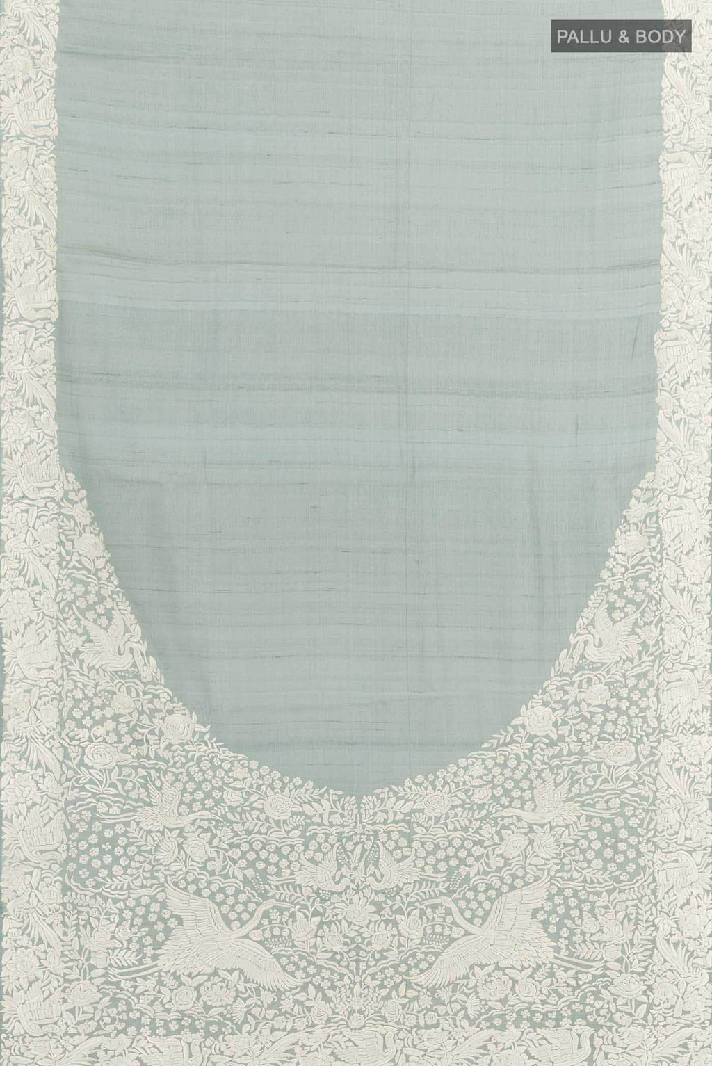 Blue Grey Tussar Saree