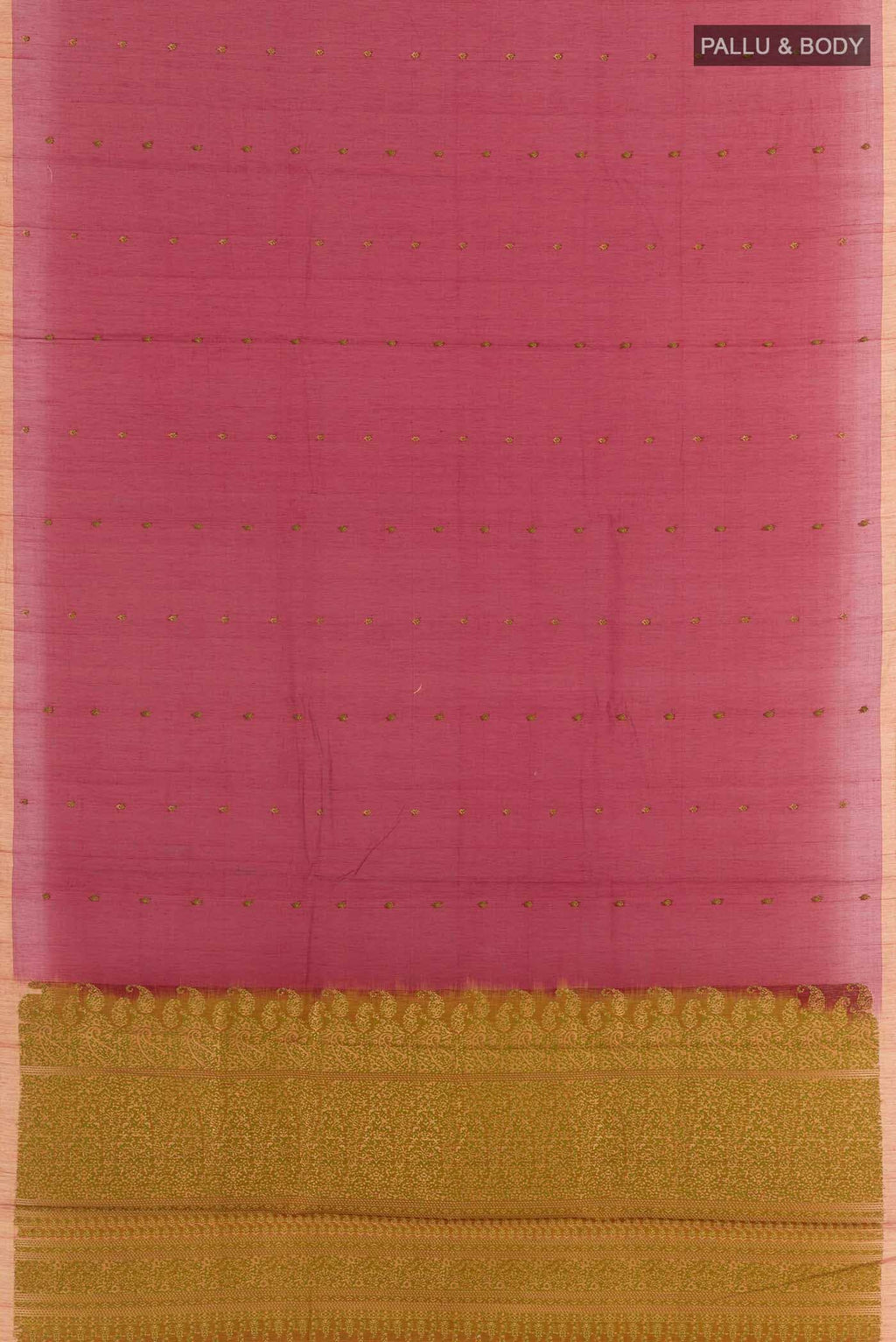 Maroon Blended Kora Cotton Saree