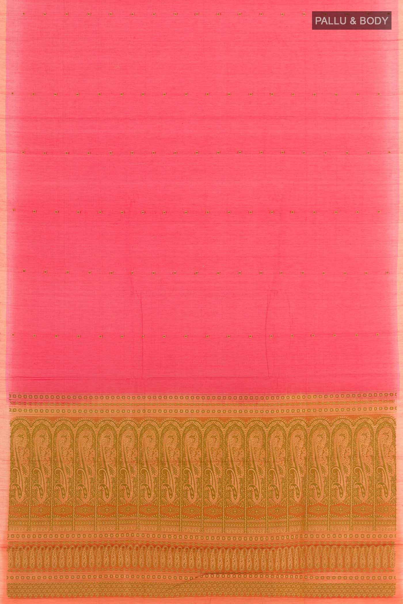 Red Blended Kora Cotton Saree