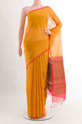 Yellow Blended Kora Cotton Saree