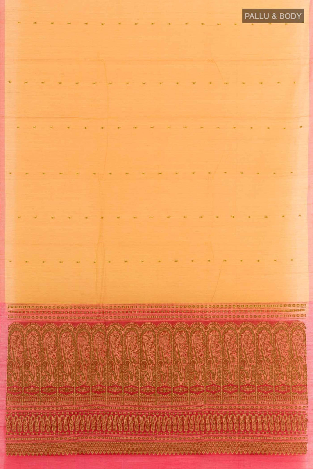Yellow Blended Kora Cotton Saree