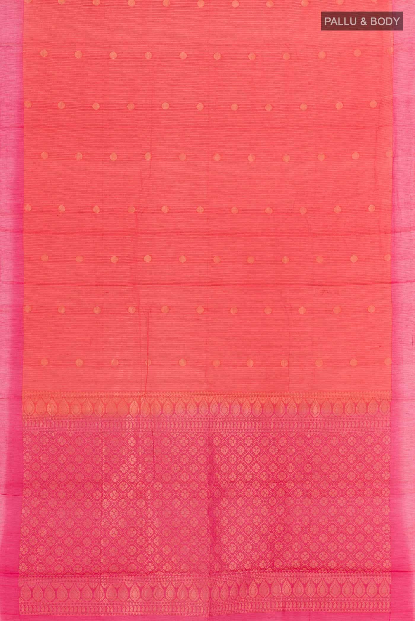 Red Blended Kora Cotton Saree