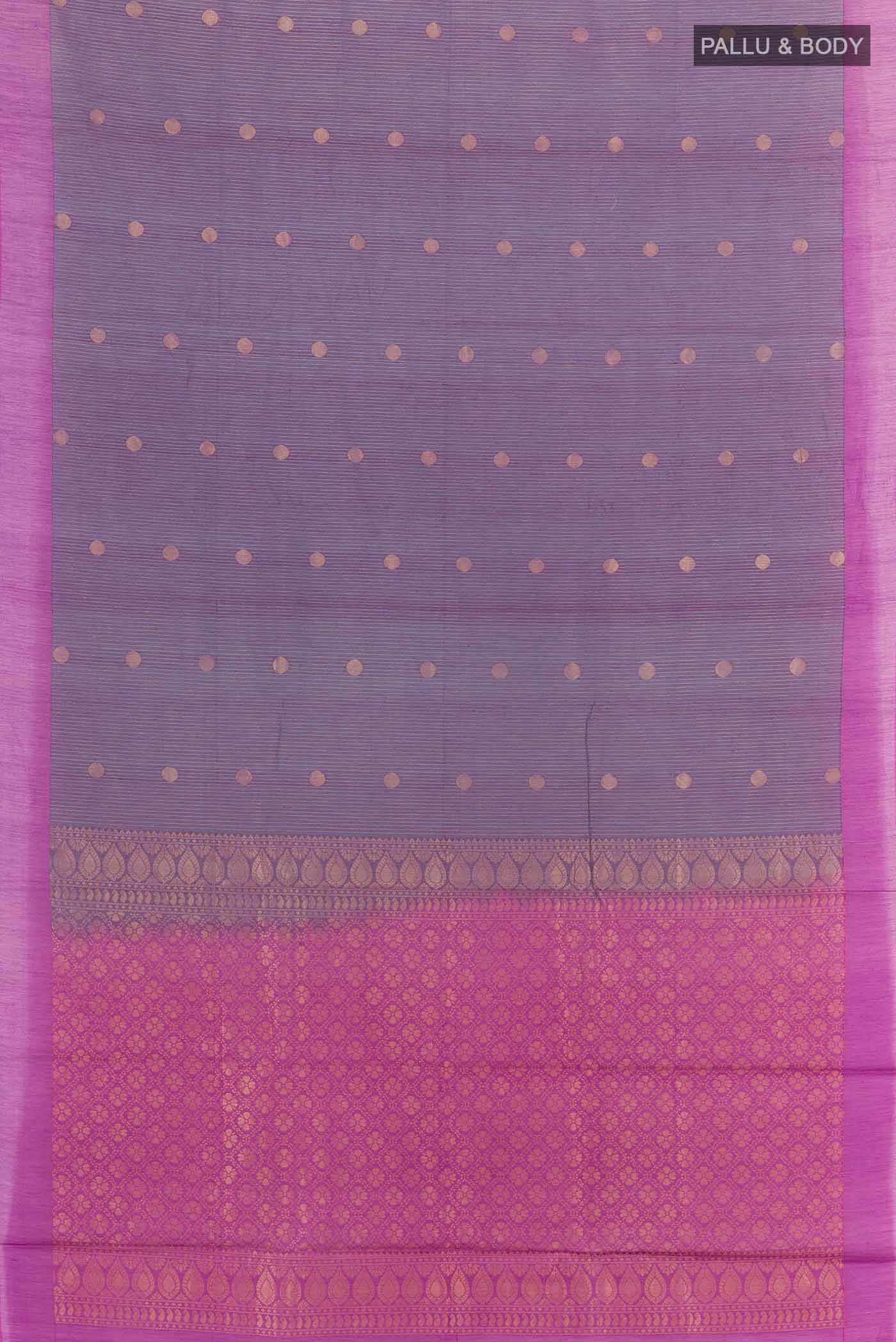 Purple Blended Kora Cotton Saree