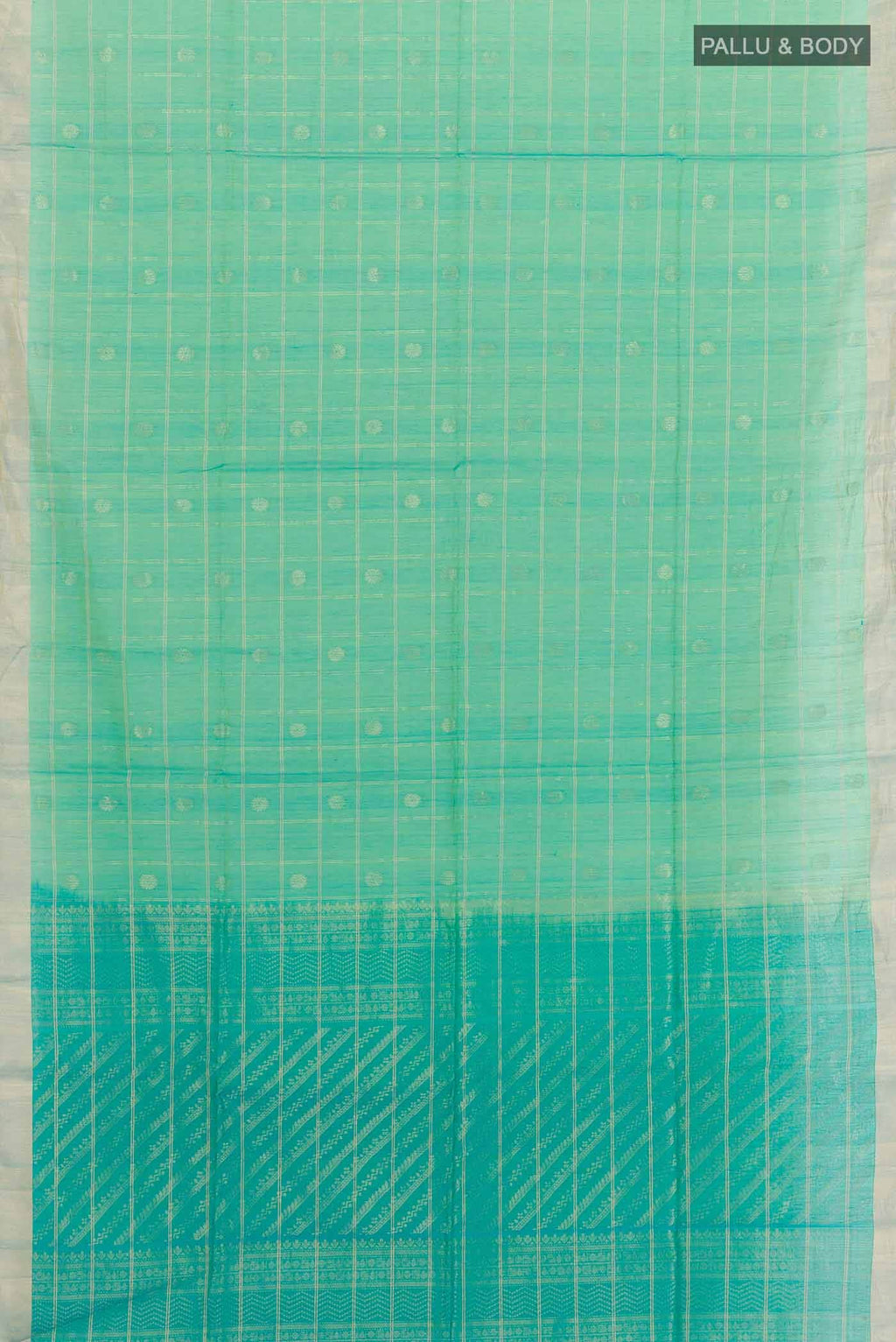 Sea Green Kora Cotton Saree