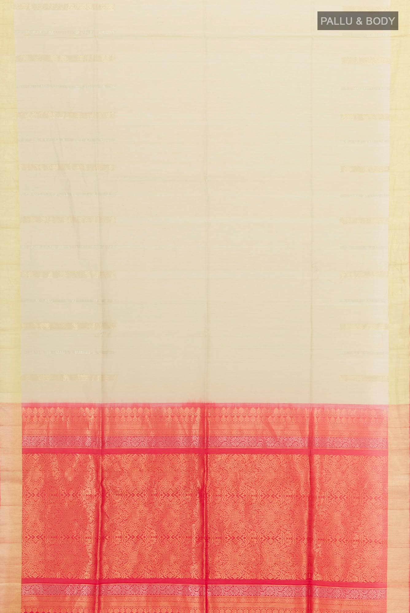 Beige Blended Kora Cotton Saree