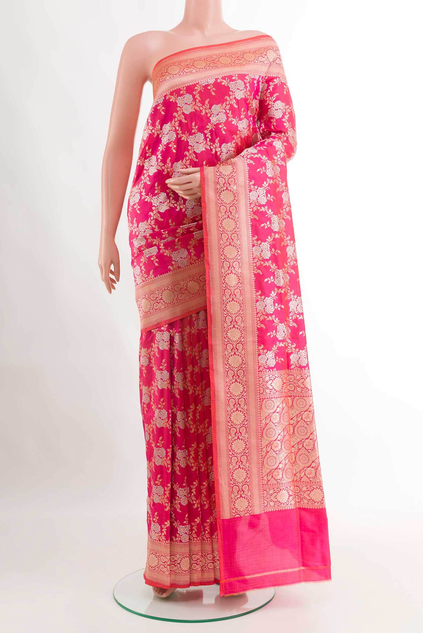 Pink Banarasi Silk Saree