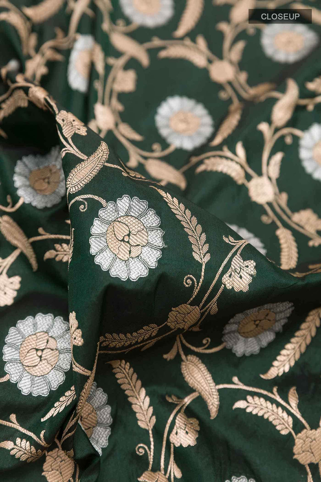 Bottle Green Banarasi Silk Saree