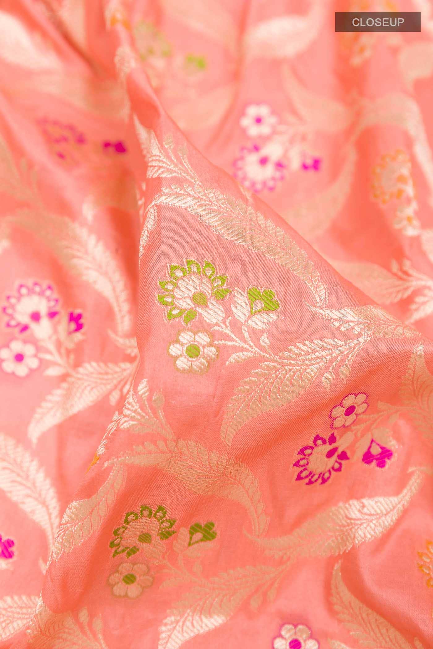 Pink Banarasi Silk Saree