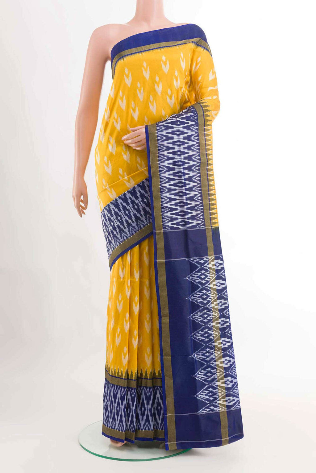 Yellow Pochampally Silk Saree