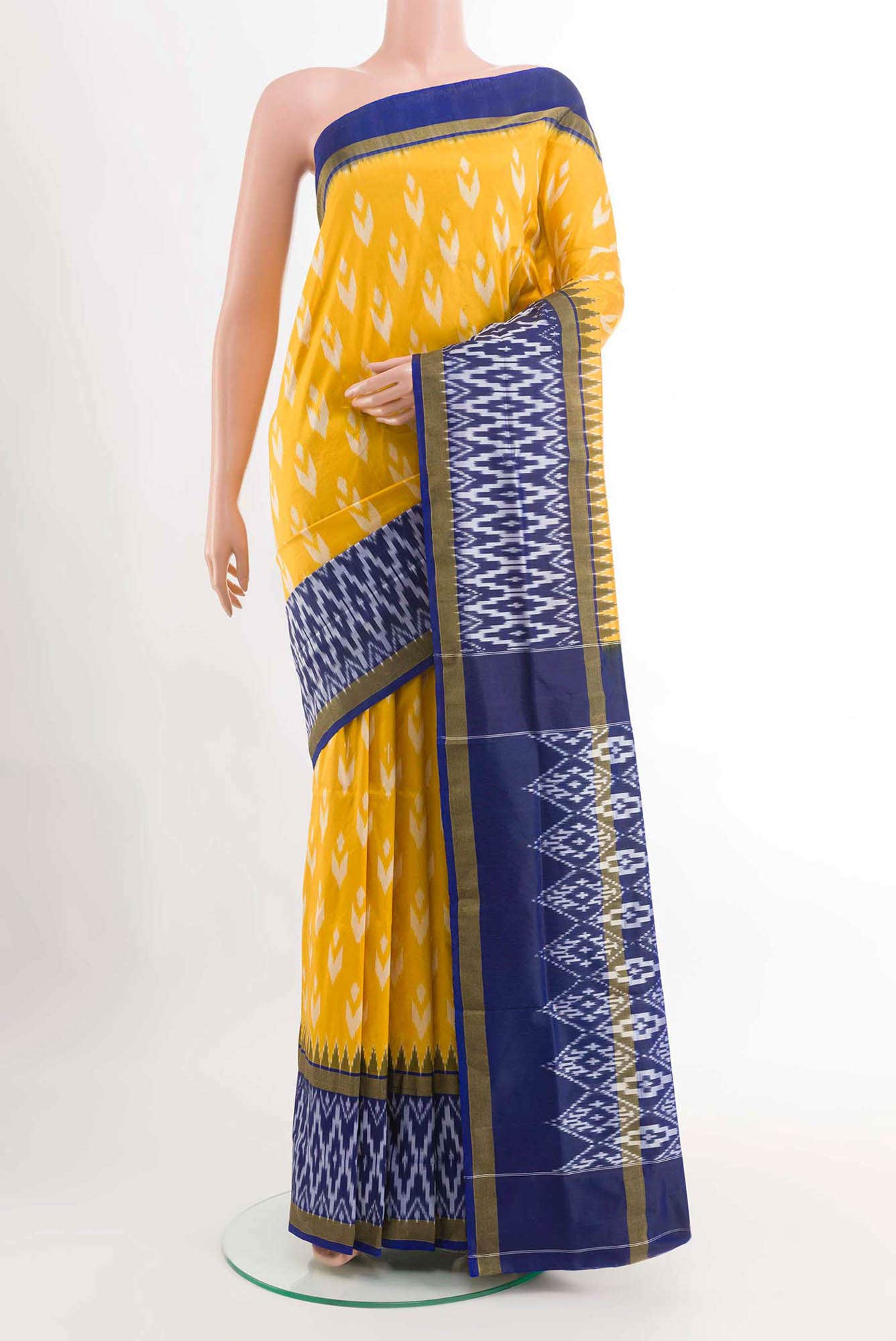 Yellow Pochampally Silk Saree