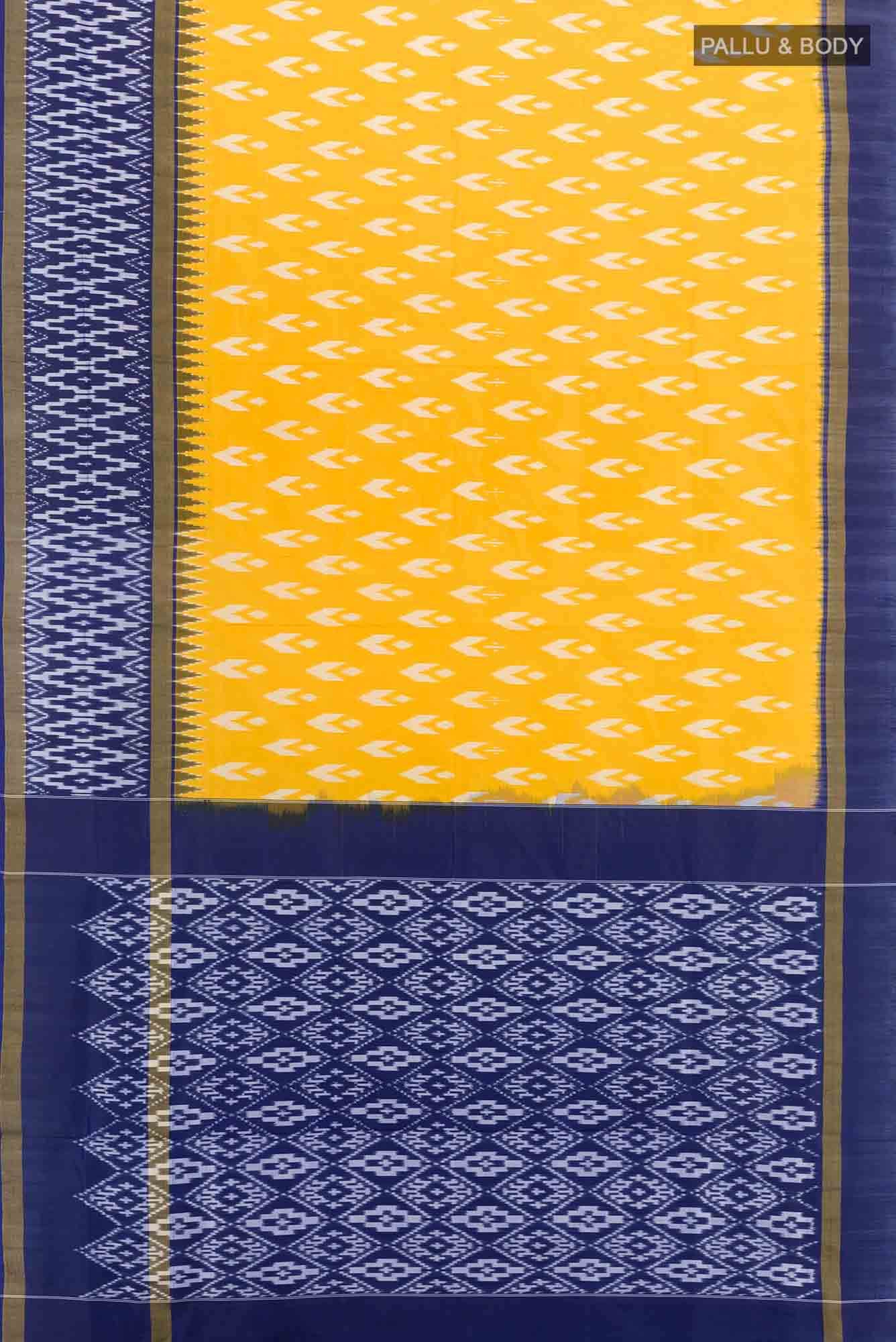 Yellow Pochampally Silk Saree