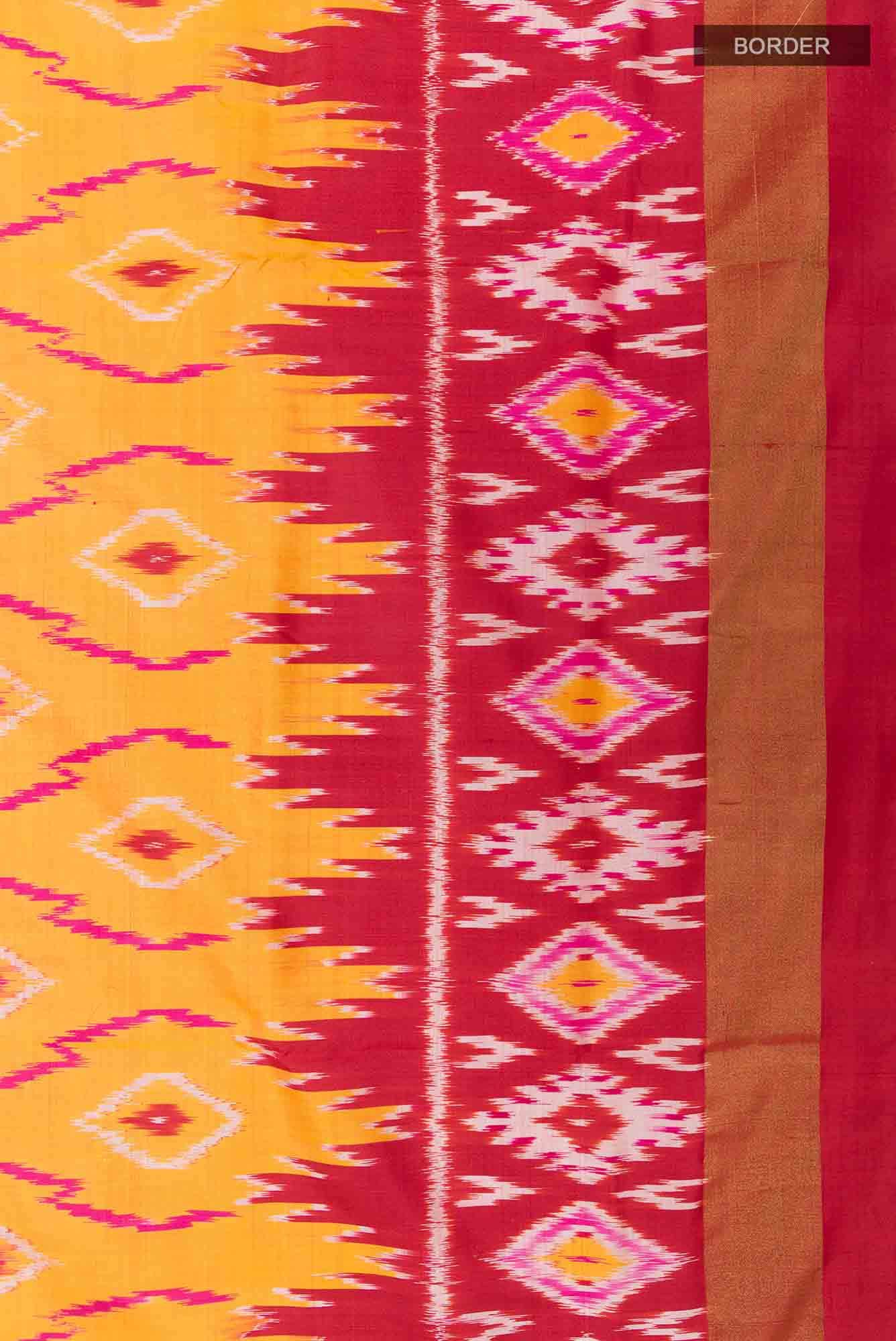 Yellow Pochampally Silk Saree