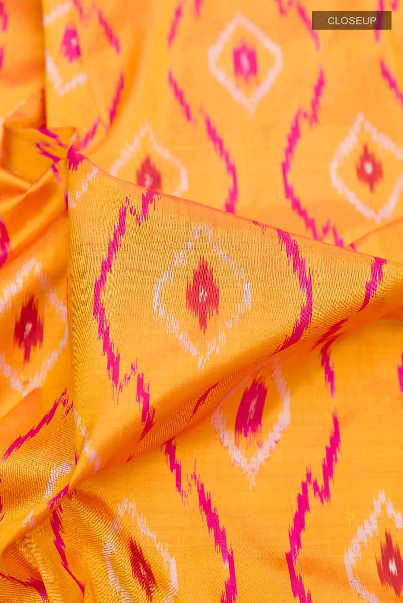 Yellow Pochampally Silk Saree