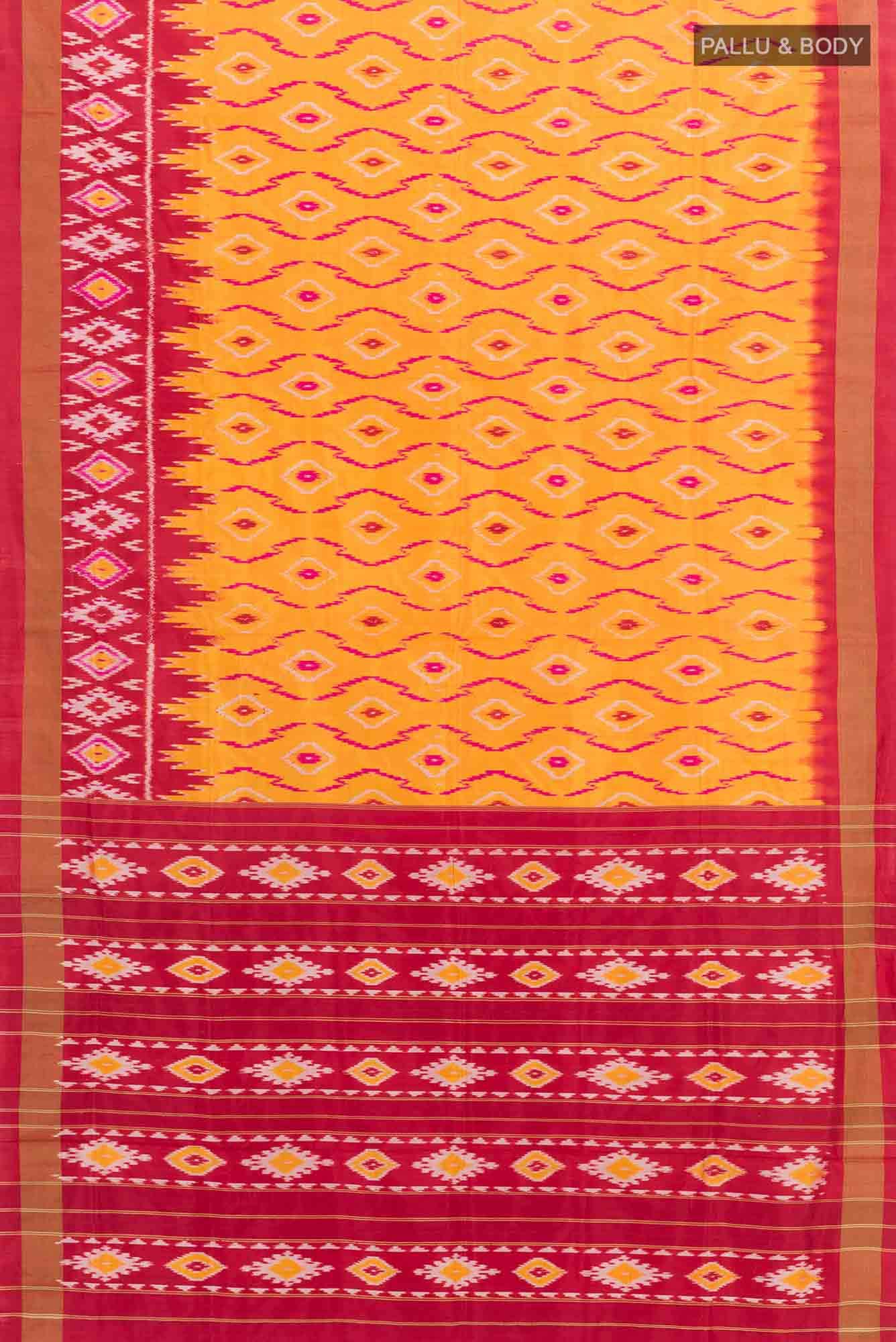 Yellow Pochampally Silk Saree